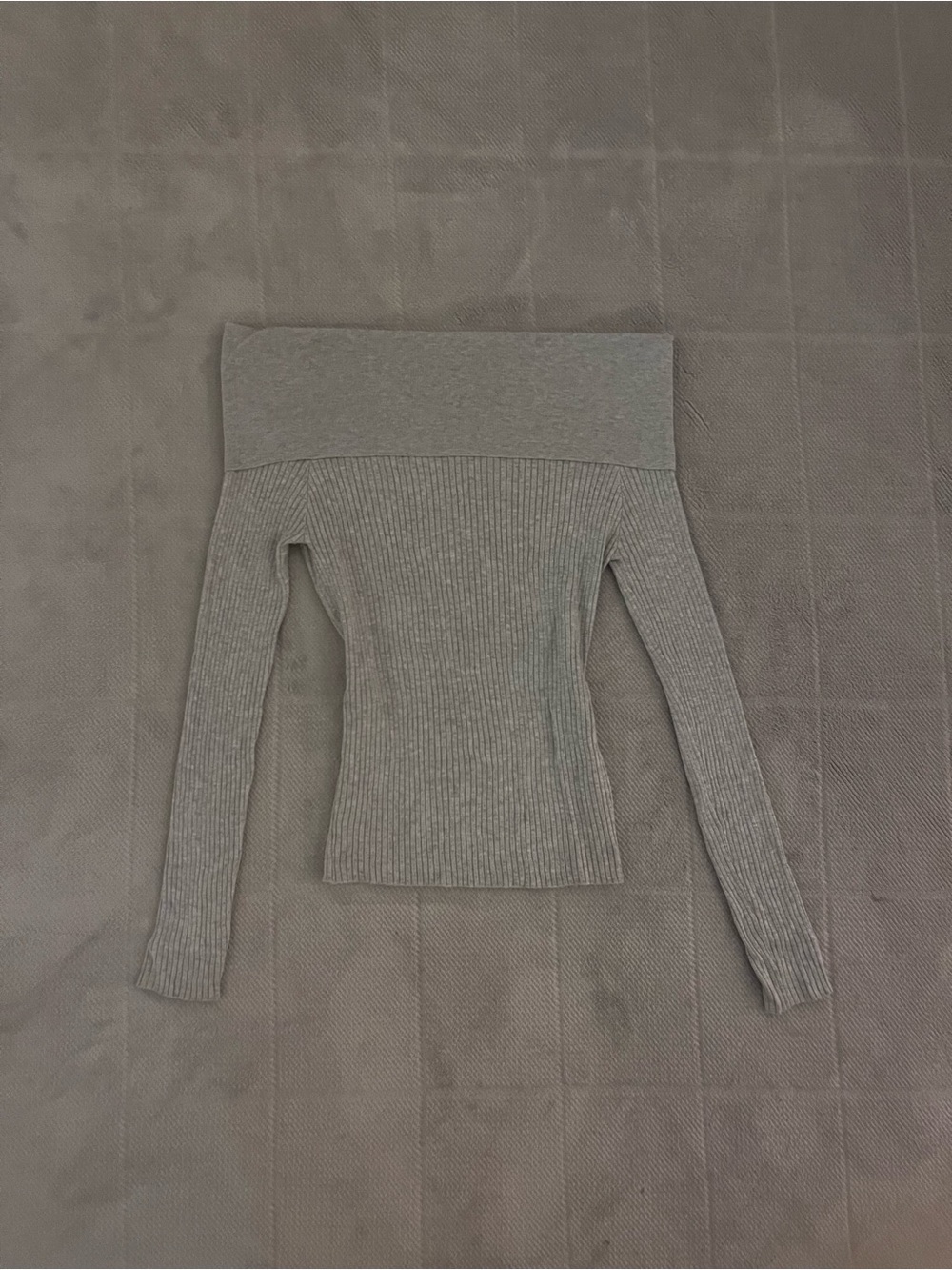 Ardene Off-the-Shoulder Ribbed Sweater - Gray